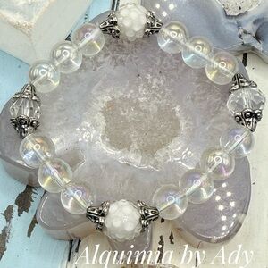 Mystic Aura Quartz  Purity Bracelet • Leaf Glow Edition Celestial Luxe Jewelry